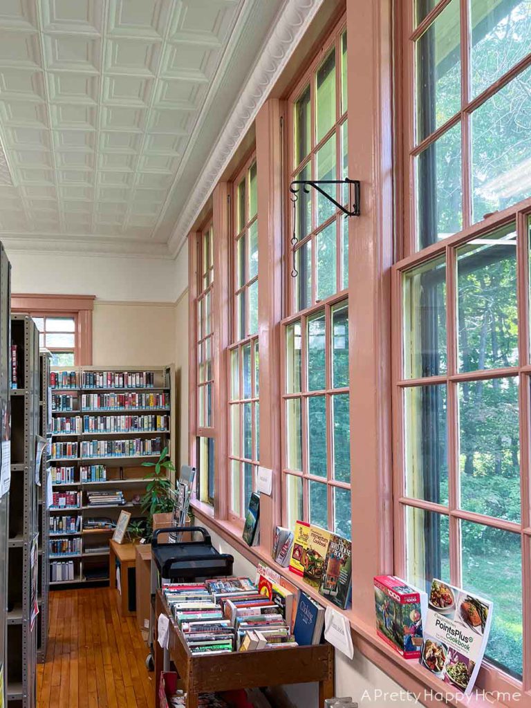 library with pink windows on the happy list