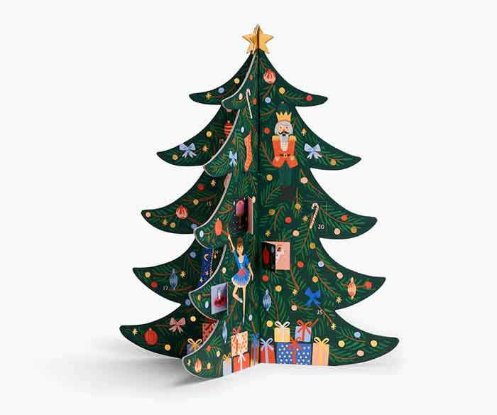 christmas tree advent calendar rifle paper co in praise of pretty advent calendars