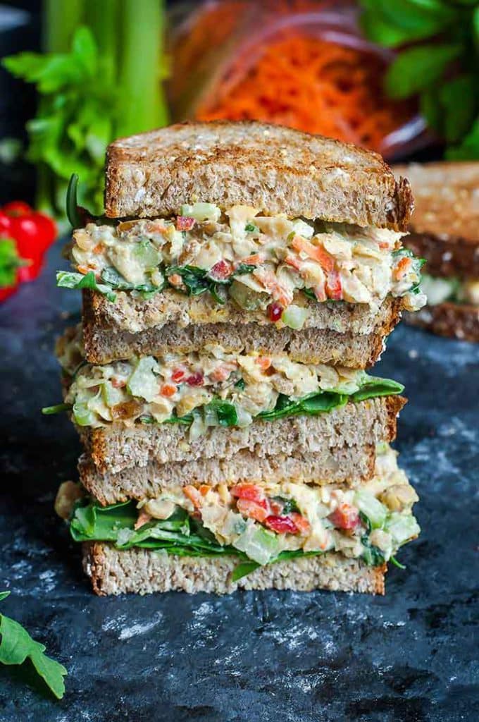 chickpea salad sandwich from peas and crayons on the happy list