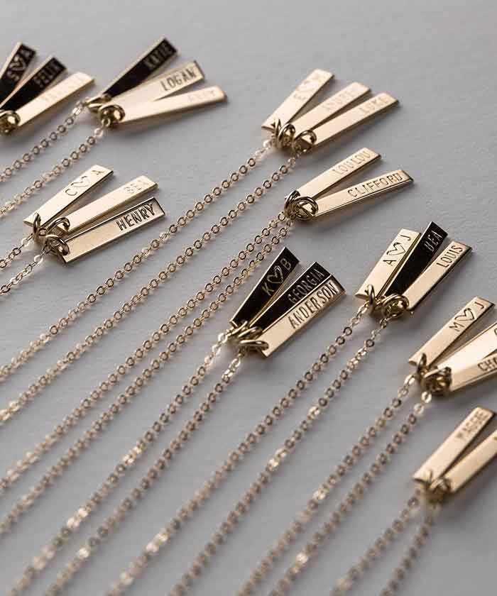 GLDN x Layered and Long via Etsy personalized bar necklace on the happy list