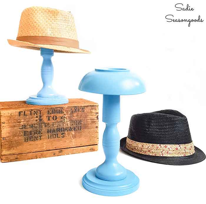 diy hat stand from wood bowls via Sadie Seasongoods on the happy list