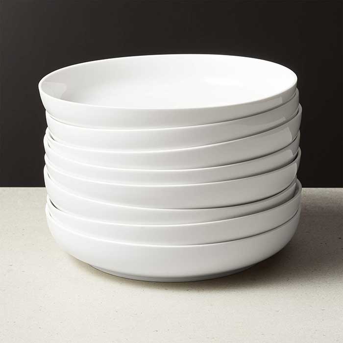 contact white pasta bowl CB2 in praise of blates pasta bowls