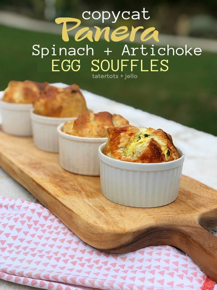 panera copycat spinach and artichoke soufflé from Tatertots and Jello on the happy list