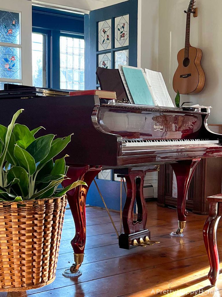 Recent Home Photos That Made Me Smile music room in a 200 year old house with original floors and doors