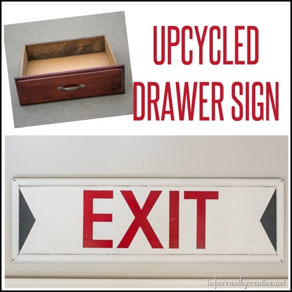 up cycled drawer front to an exit sign by infarrantly creative on the happy list