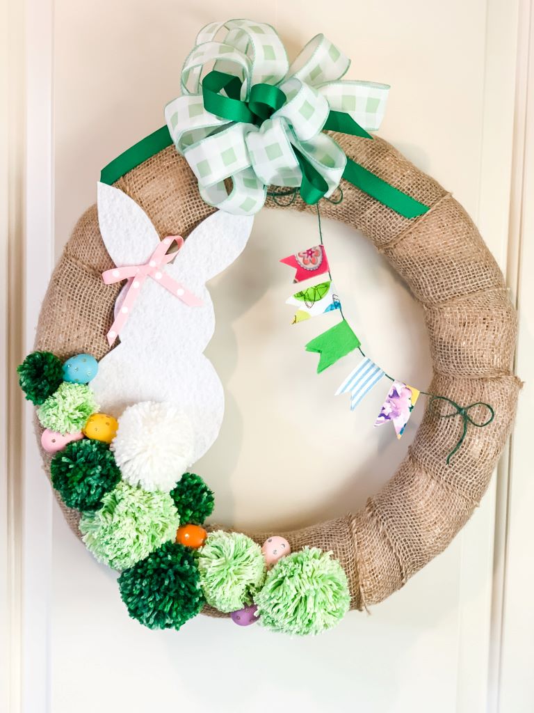 easy easter bunny wreath with felt from Cottage in the Mitten on the happy list