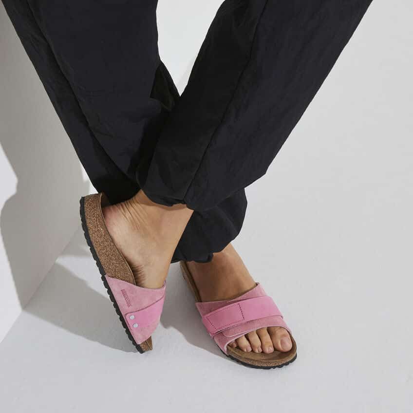 pink oita Birkenstocks on the happy list