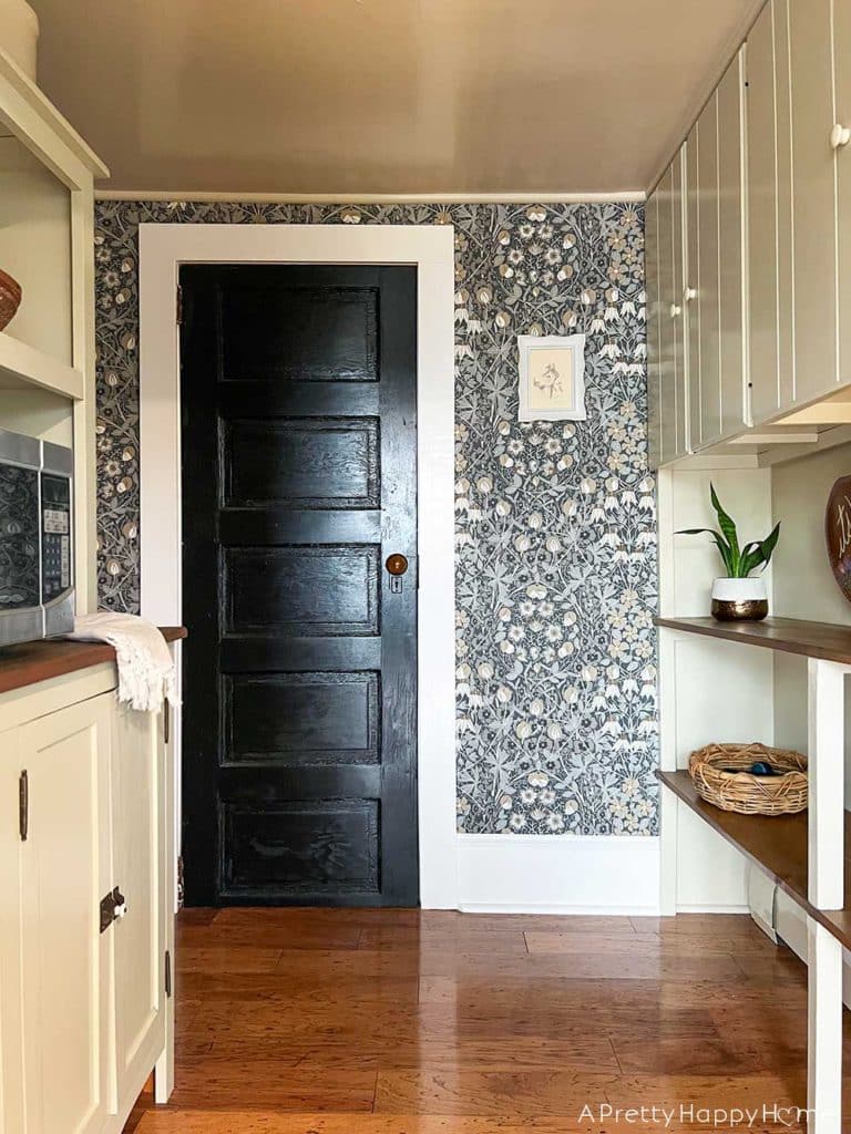 kitchen annex with wallpaper farmhouse with wallpapered flex space