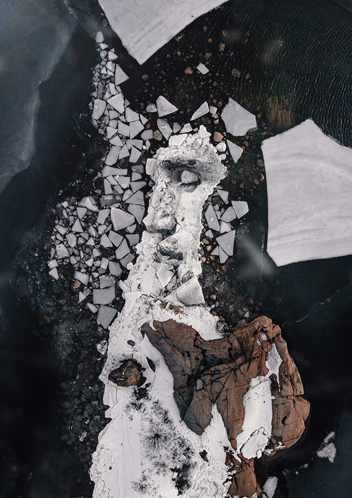 fractured by david popa ice floes portraits in the baltic via This is Colossal on the happy list