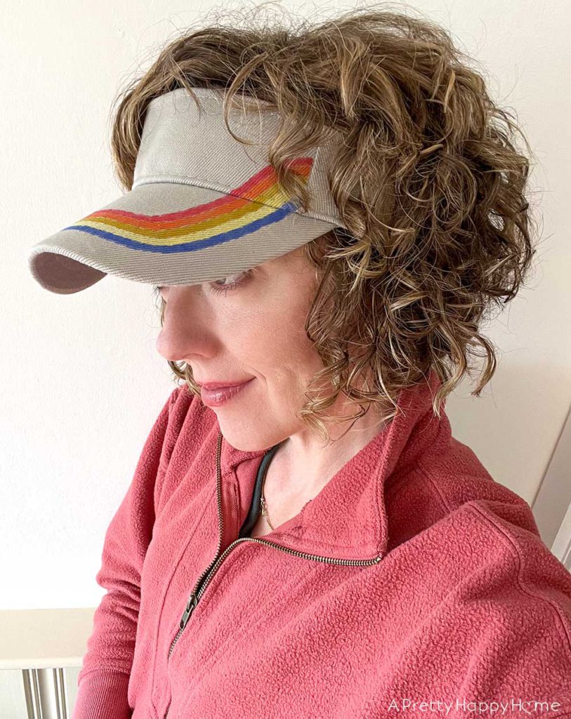 diy retro stripe painted visor or hat use fabric paint to paint stripes on a visor or hat