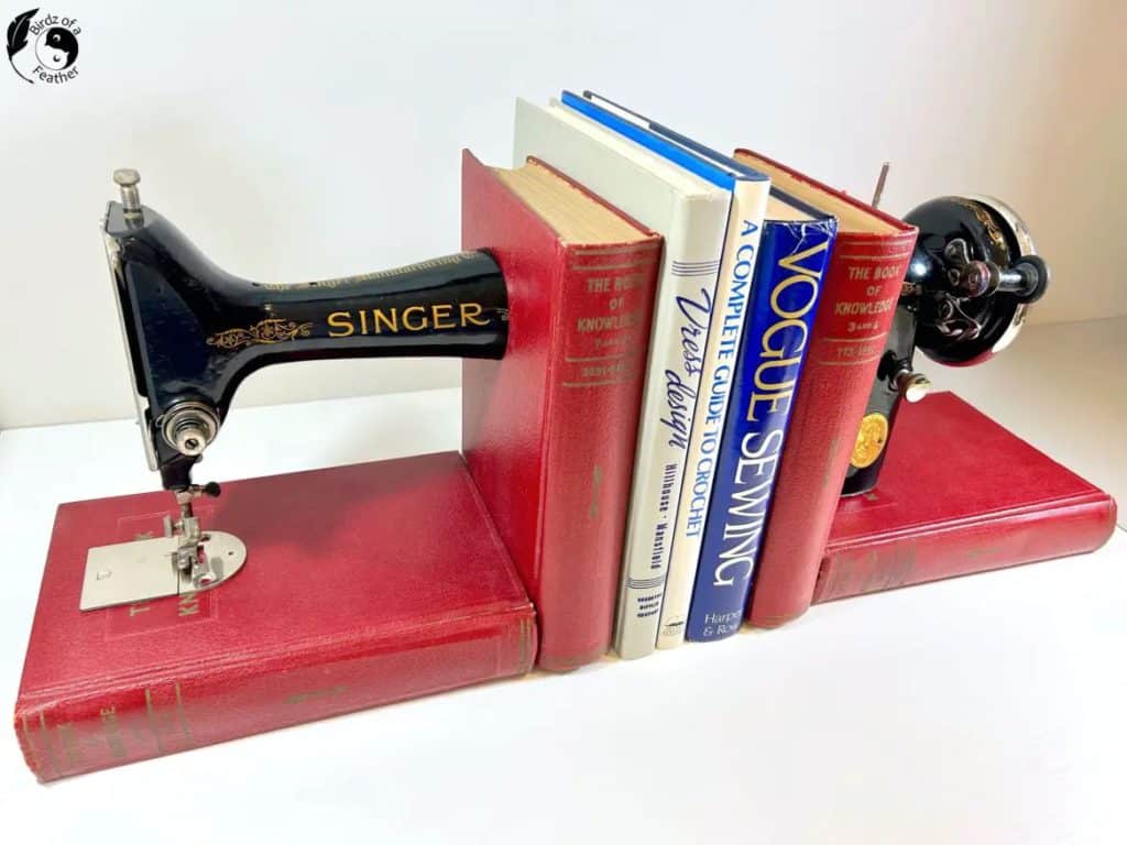 vintage sewing machine bookends created by Birdz of a Feather on the happy list