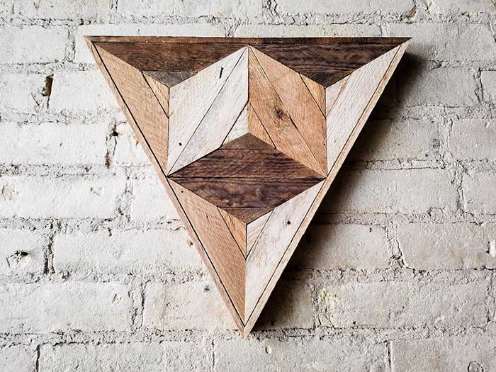 geometric wood lath art by eleventy one studios via etsy in praise of lath art