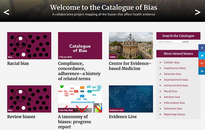 catalogue of bias home page august 2023 on the happy list
