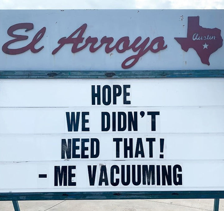 el arroyo funny sign in texas via only good news on the happy list