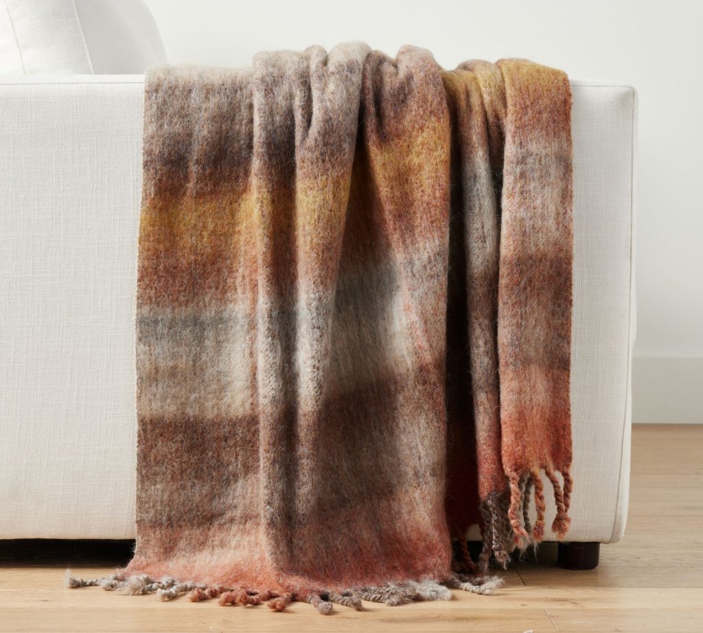 the perfect fall blanket ombre mohair plaid throw from pottery barn on the happy list