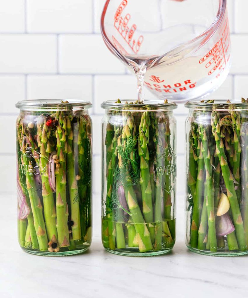 pickled asparagus brine recipe from love and lemons on the happy list