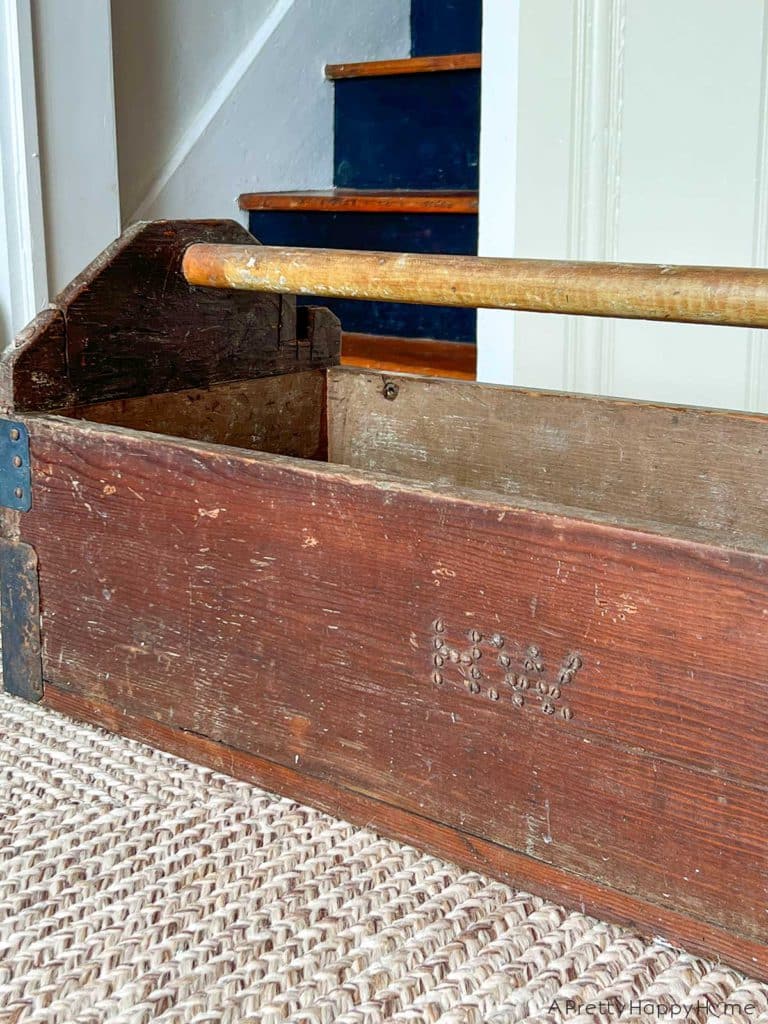 my latest thrift store finds large wood tool box decorating a home on a budget with thrifted finds