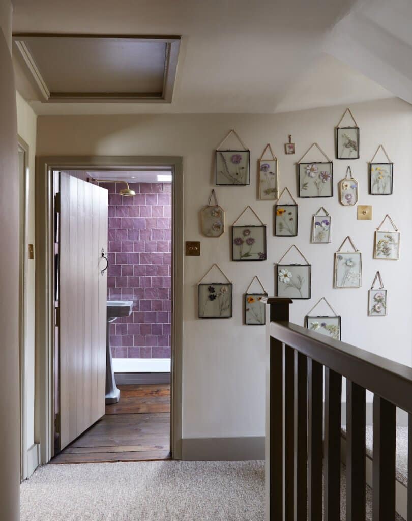 Laura massey pressed flower wall via desire to inspire on the happy list