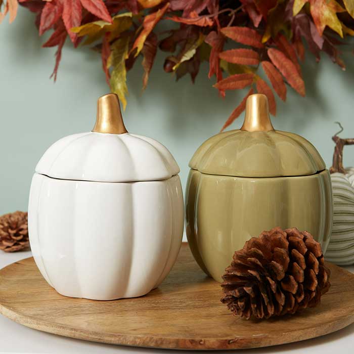 ceramic pumpkin jar from walmart on the happy list