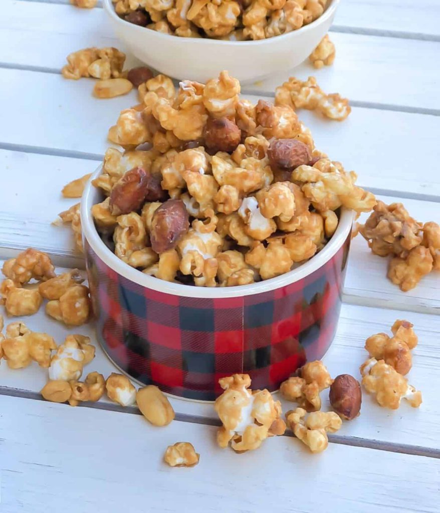 caramel popcorn recipe without corn syrup from Aleka's get together on the happy list