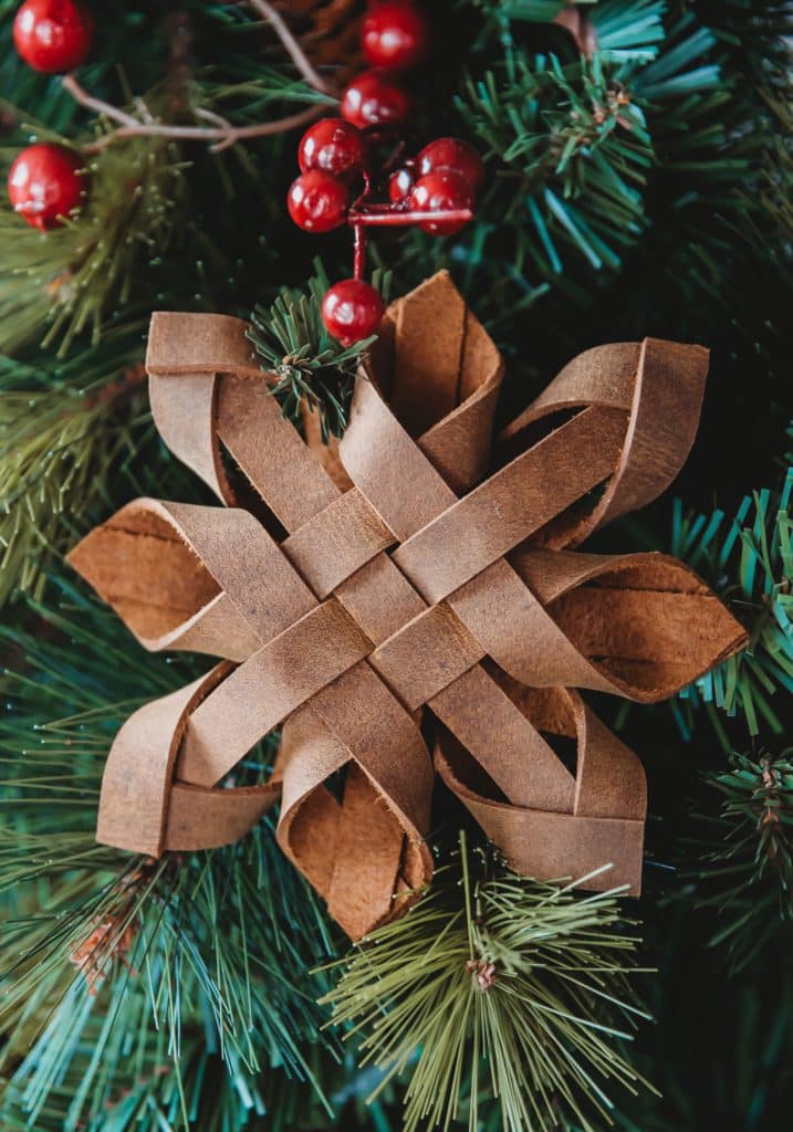 leather snowflake ornament from the texas relic via etsy on the happy list