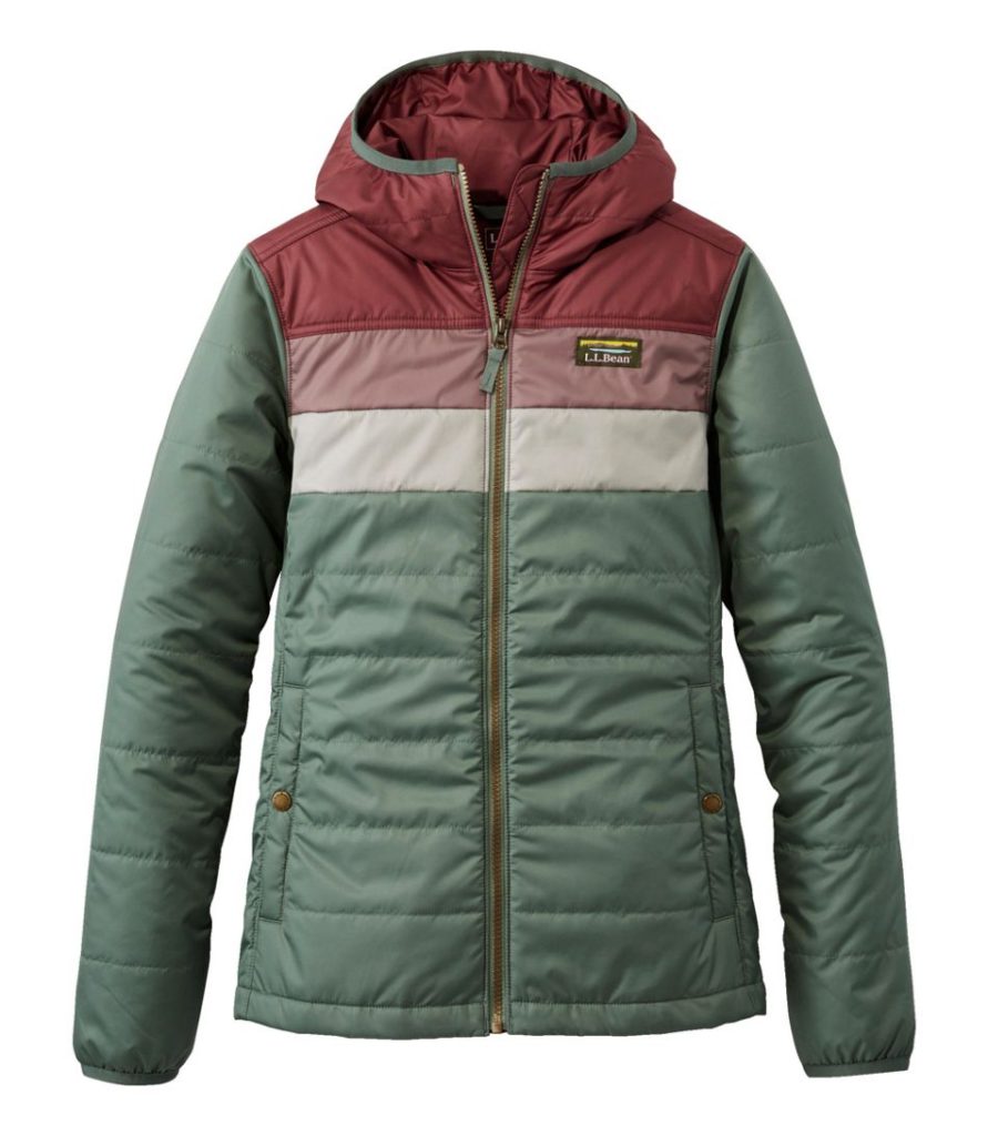 color block puffer jacket from ll bean on the happy list