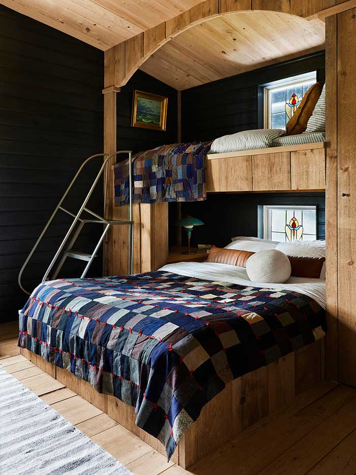 bunk beds with stained glass windows on the happy list *Design by Anne De Wolf of ARCIFORM and Versatile Wood Products **Chief Lumberjack: Richard De Wolf of ARCIFORM and Versatile Wood Products ***Styled by Emily Henderson and Emily Bowser ****Photos by Sara Ligorria-Tramp