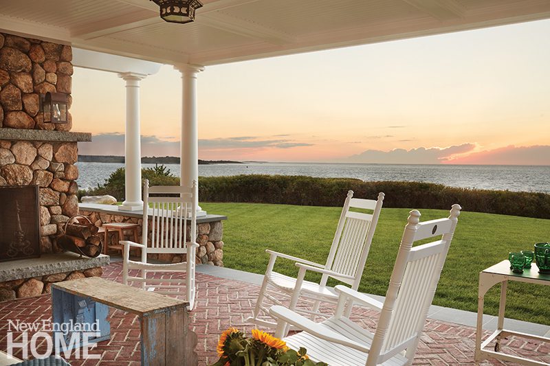 cape cod patio with brick floor photo by luke white for new england home on the happy list