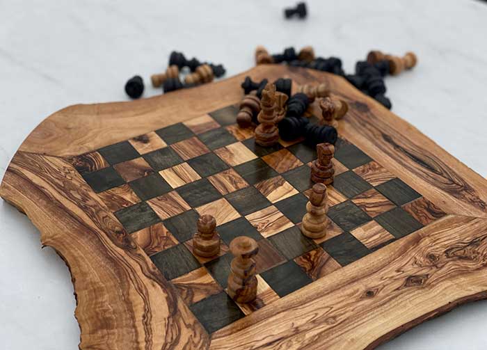live edge wood chess set from deep earth source via etsy in praise of unique chess sets