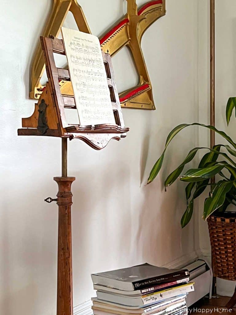 Wood Music Stand Hits The Right Note and adds character and function to a music room 