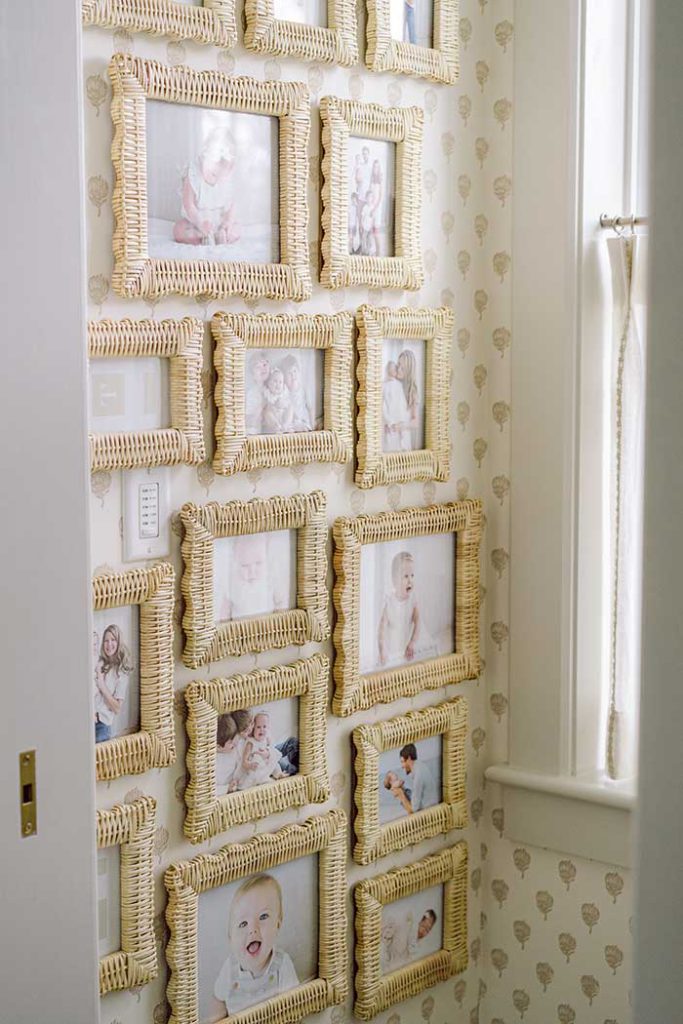 rattan frame gallery wall via finding lovely on the happy list