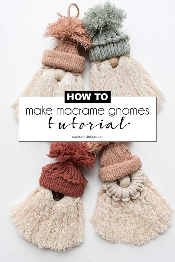 macrame gnome ornament tutorial from cuckoo 4 design on the happy list