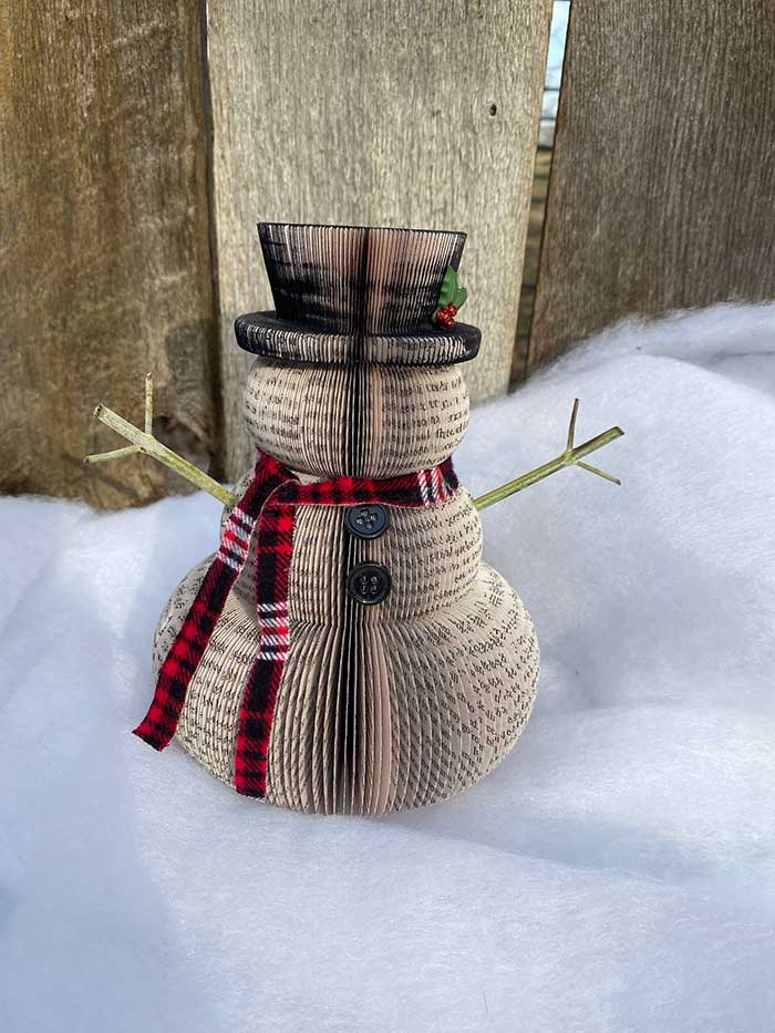book page snowman from kaiskreations via etsy 