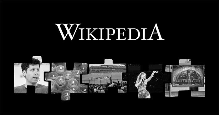 wikipedia 25 most popular articles graphic for 2023 via wikimedia foundation on the happy list