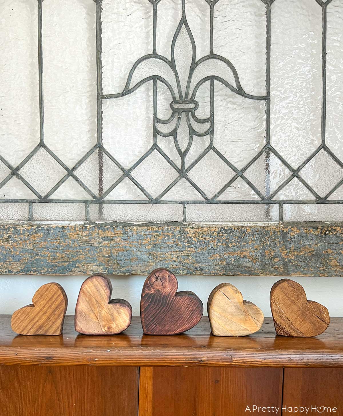 collection of wood hearts under a leaded glass window 2x4 wood hearts for valentine's day rustic wood hearts wood heart craft
