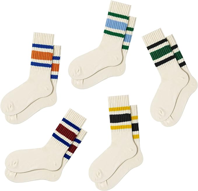 retro striped socks for women and teens via amazon on the happy list