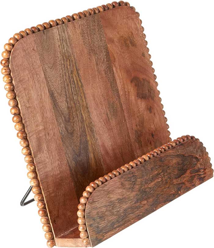 wood bead cookbook holder from mud pie store on amazon in praise of pretty tablet stands