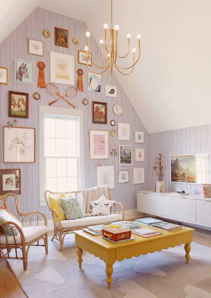 playroom gallery wall by Lay Baby Lay on the happy list