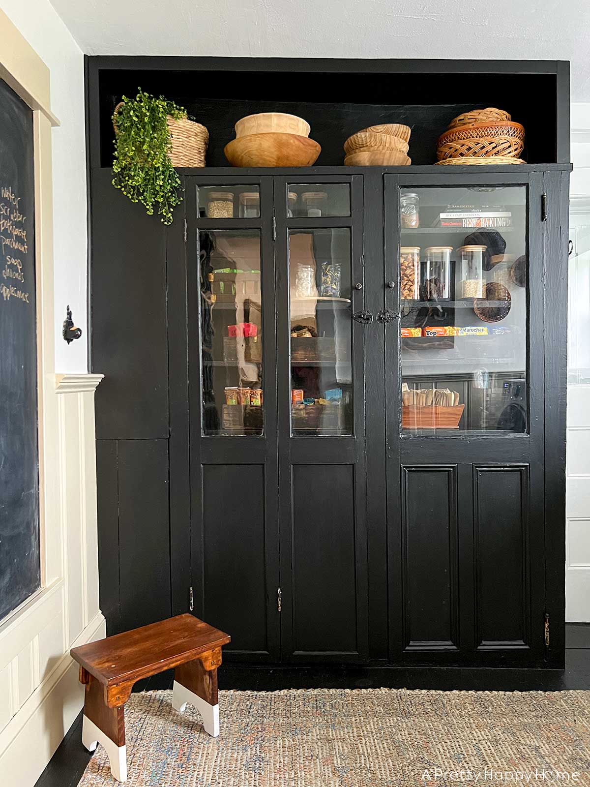 built in black pantry cabinet in a colonial farmhouse gross to gorgeous pantry cabinet transformation vintage pantry cabinet