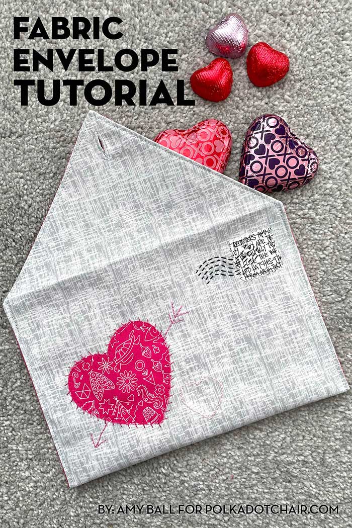 heart fabric envelope tutorial for valentine's day by polkadot chair on the happy list