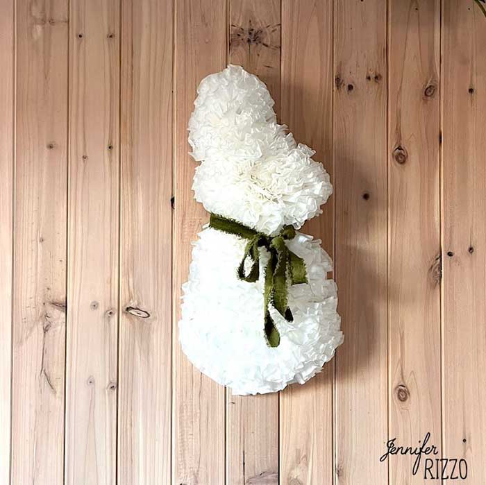 coffee filter bunny wreath easter wreath from jennifer rizzo on the happy list