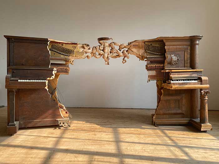 maskull lasserre piano the third octave carved piano sculpture with octopus via my modern met on the happy list