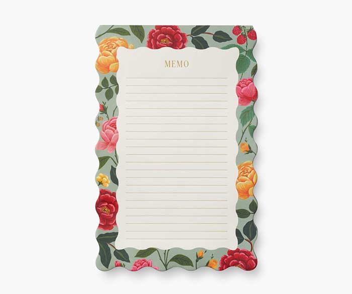 rifle paper co scalloped edge notepad on the happy list
