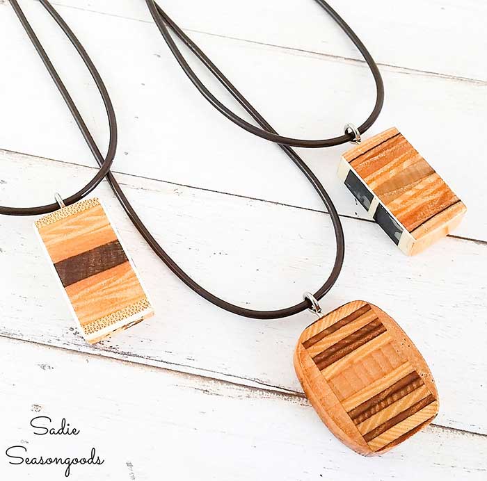 wooden pendant necklace from old tennis racket handles from sadie seasongoods on the happy list