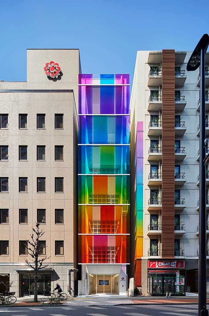 SAKO Architects rainbow building in tokyo via This is Colossal on the happy list