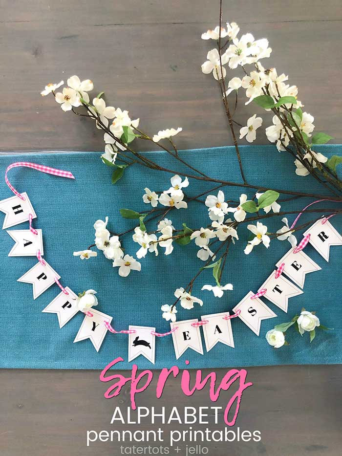 free happy easter printable banner from tatertots and jello on the happy list