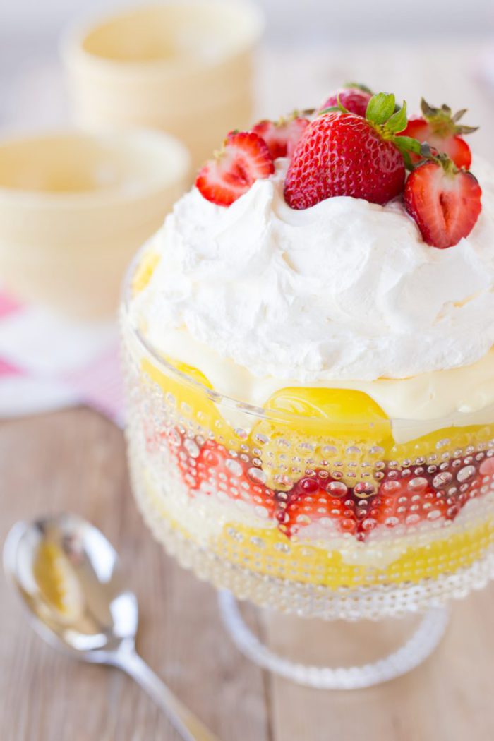 strawberry lemon trifle recipe by home with holly j on the happy list