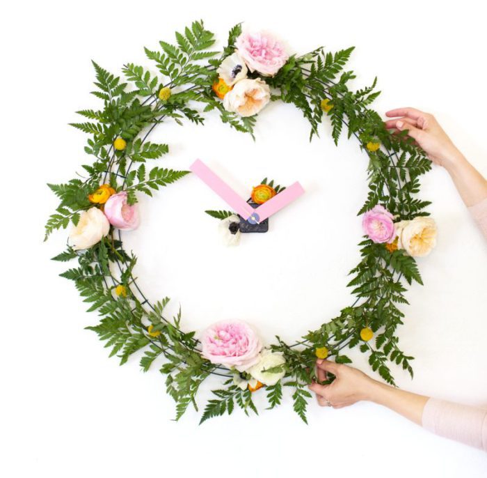diy floral clock from Lovely Indeed on the happy list
