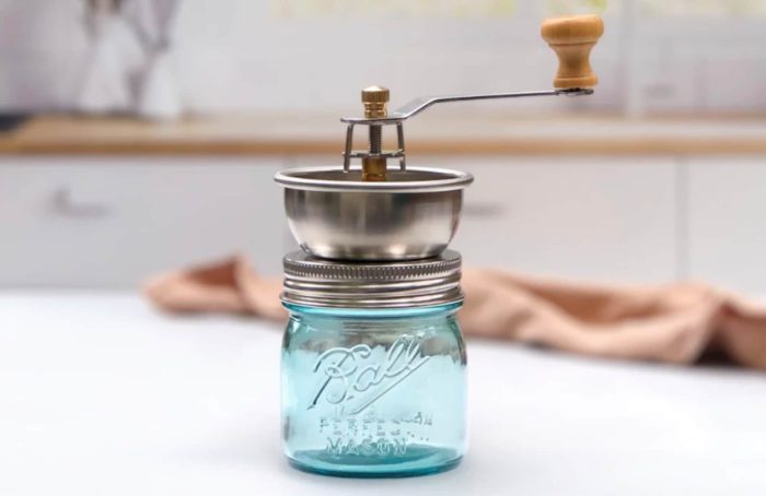 glass jar pepper grinder via etsy shop henflower in praise of pretty pepper mills