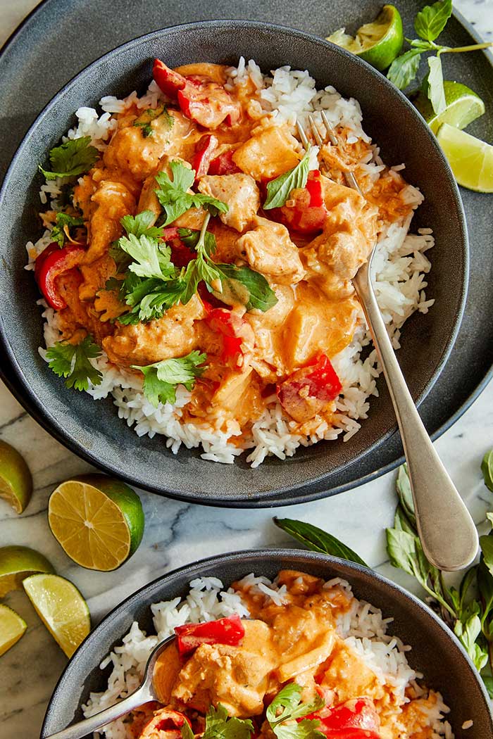 coconut curry chicken recipe from damn delicious on the happy list